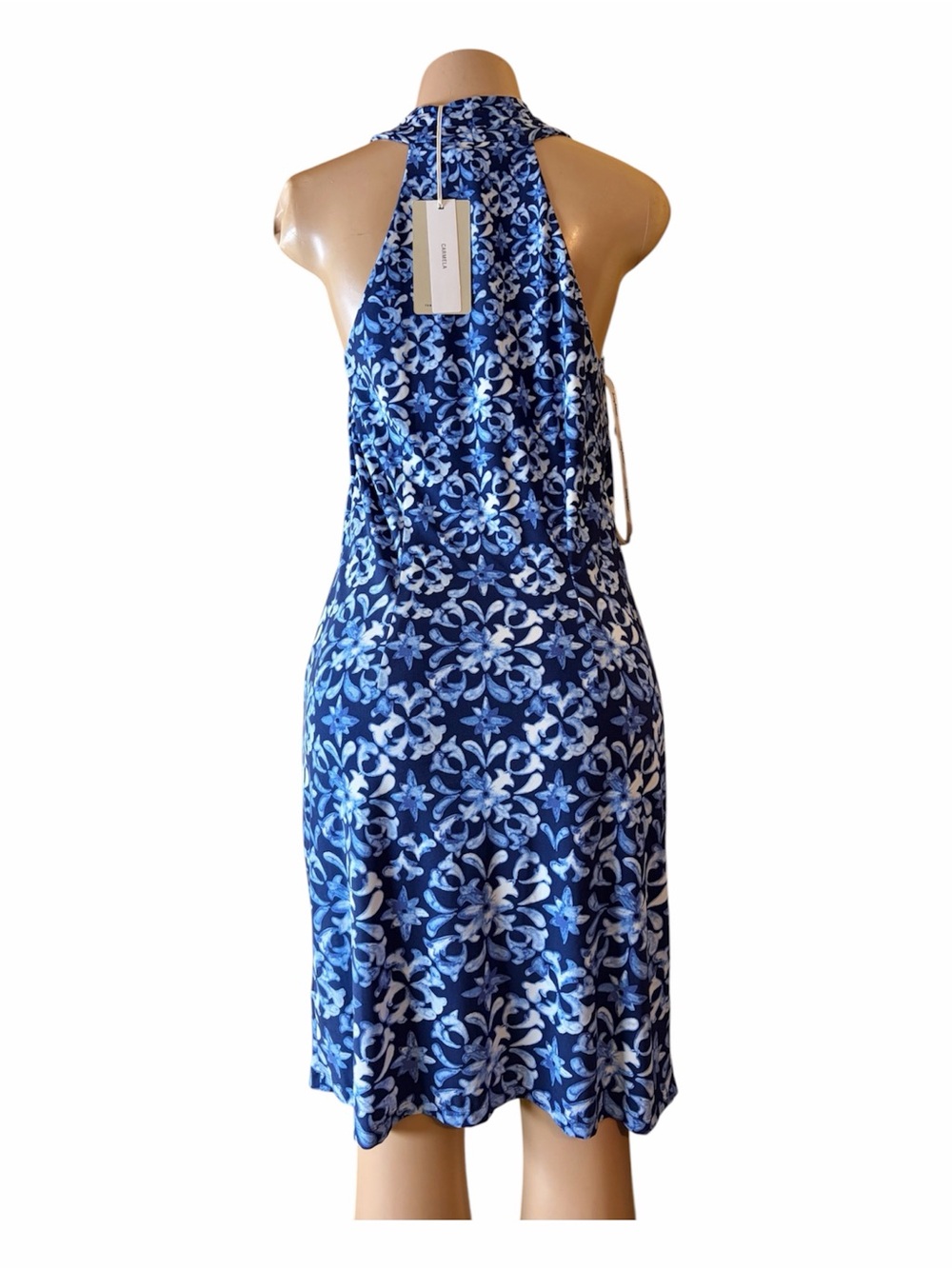 Tommy Bahama Navy and White Floral Halter Swim Cover-Up - Picture 2 of 5